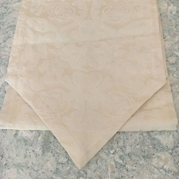 Table  Runner size 14x60” in Creme Color - Picture 2 of 7
